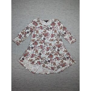 Chadwicks‎ Boho Tunic Womens Small Floral 3/4 Sleeve Stretch USA Asymmetrical